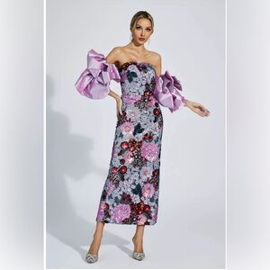 BRAND NEW Catchall Amelie Purple Flower Embellishment Dress